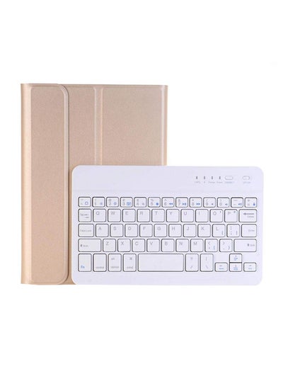 اشتري Detachable Wireless Keyboard With Smart Case Protection For Apple iPad Air 5 ذهبي في الامارات