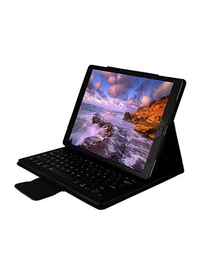 Buy Wireless Bluetooth Keyboard With Rugged Leather Case Black in UAE