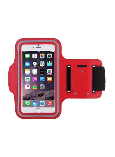 Buy Sports Running Gym Fitness Armband Case Cover For Apple iPhone Red/Grey in UAE