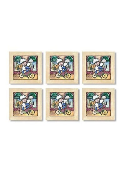 Buy 6-Piece Coaster Set Multicolour 9x9cm in Egypt