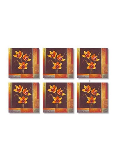 اشتري 6-Piece Decorative Tea Coaster Multicolour 9x9 سنتيمتر في مصر