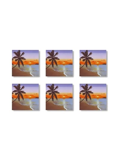 Buy 6-Piece Coaster Set Multicolour 9x9cm in Egypt