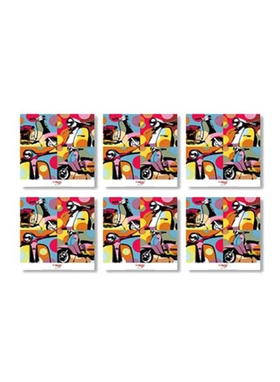 Buy 6-Piece Coaster Set Multicolour 9x9cm in Egypt