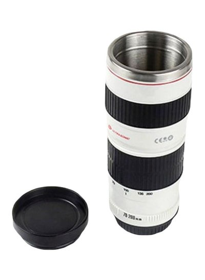 Buy Stainless Steel Lens Styled Coffee Mug Black/White 7.4x5.6x20cm in Egypt