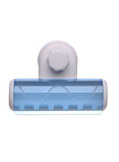 Buy Wall Mounted Toothbrush Holder White/Blue 13.5x10x5.5centimeter in Saudi Arabia