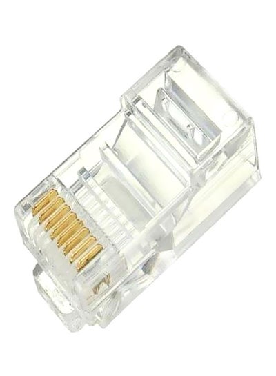 Buy 100-Piece Ethernet RJ45 Connector Set Clear/Gold in UAE