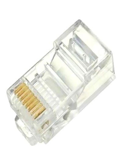 Buy 100-Piece Ethernet RJ45 Connector Set Clear/Gold in Saudi Arabia