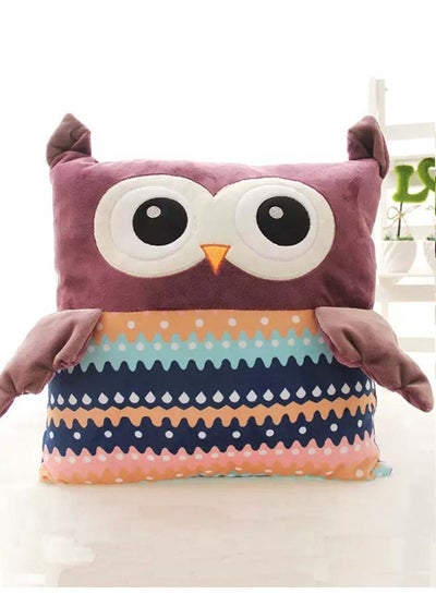 Buy Owl Shaped Soft Cushion Acrylic Multicolour 38x38centimeter in UAE