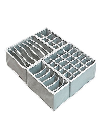 اشتري 4-Piece Underwear Organizer Storage Box Set Grey في مصر