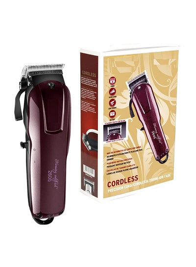 Buy Adjustable Pivot Motor Hair Clipper Maroon/Black in UAE