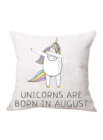 اشتري Unicorns Are Born In August Printed Pillowcase Acrylic Multicolour 30x50 centimeter في الامارات