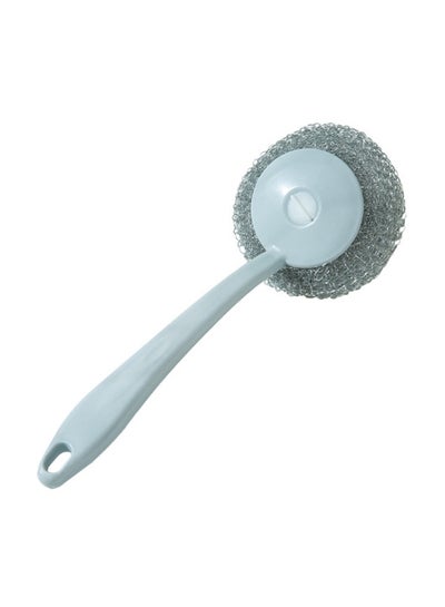 Buy Long-Handled Cleaning Brush Blue/Grey 18x9centimeter in Saudi Arabia