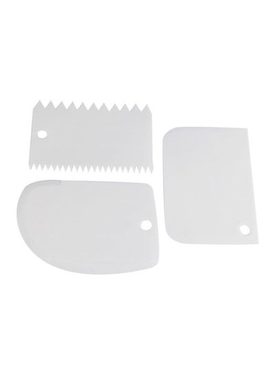 Buy 3-Piece Cake Scraper Set White 12x8centimeter in Saudi Arabia