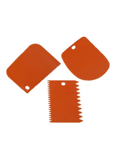 Buy 3-Piece Cake Scraper Set Orange 12x8centimeter in Saudi Arabia