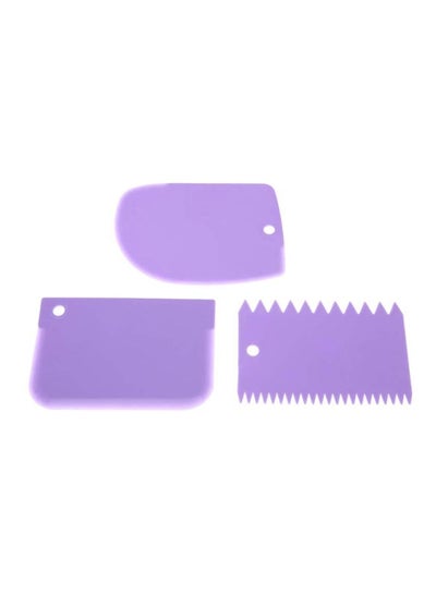 Buy 3-Piece Cake Scraper Set Purple 12x8centimeter in Saudi Arabia