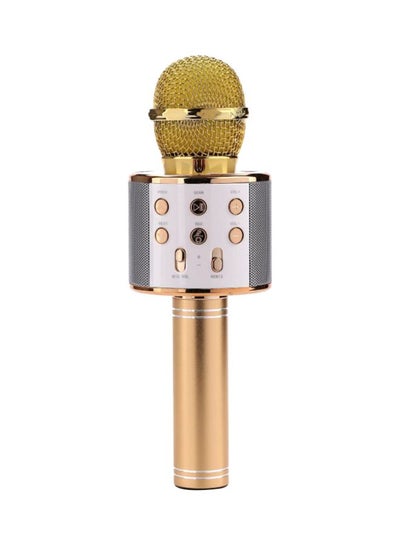 Buy Bluetooth Karaoke Microphone WS858 Gold/Silver in Saudi Arabia