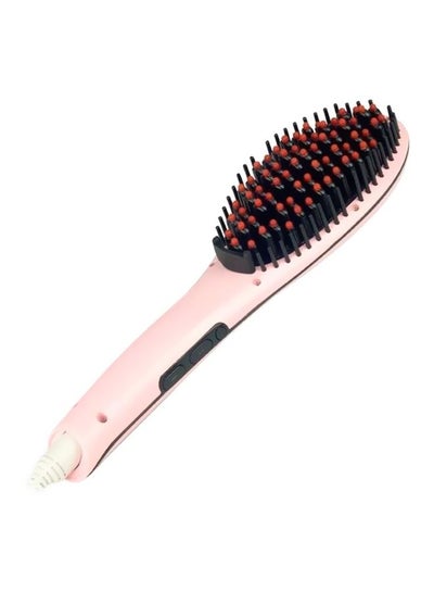 Buy Hair Straightening Brush Pink/Black in Saudi Arabia