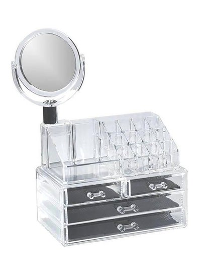 Buy Acrylic Makeup Organizer With Mirror Clear in Egypt