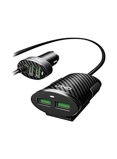 Buy USB Port Car Charger With Extension Cable Black/Green in Egypt