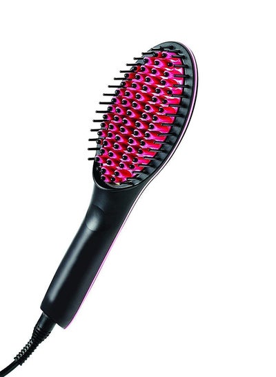 Buy 2-In-1 Electric Hair Straightener Curler And Styler Brush Black/Pink in Egypt