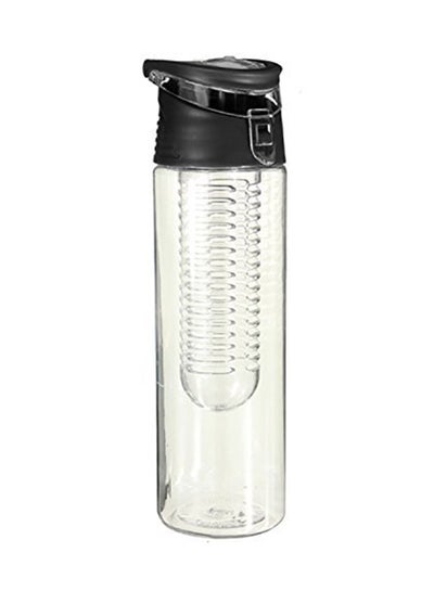 Buy Portable Sports Infuser Fruits Lid Water Bottle Black/Clear in UAE