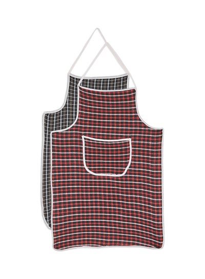 Buy 2 Piece Check Design Waterproof Apron Set Multicolour in Egypt