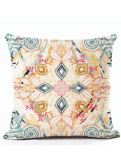 Buy Geometric Pattern Printed Cushion Cover Multicolour 45x45centimeter in Saudi Arabia