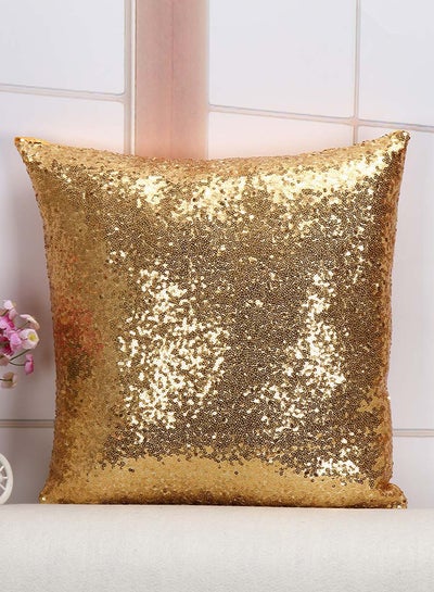 Buy Sequins Cushion Cover Gold 40x40centimeter in Saudi Arabia