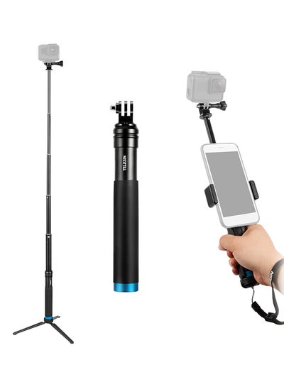 Buy Handheld Extendable Monopod Selfie Stick With Tripod Holder Black in Saudi Arabia