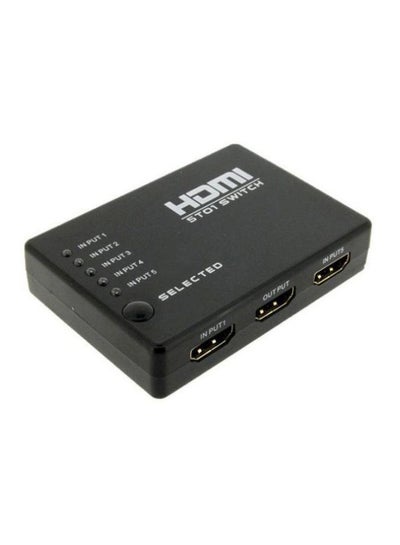 اشتري وحدة مقسم HDMI خماسي المنافذ ومزود بجهاز تحكم عن بعد أسود/فضي في مصر
