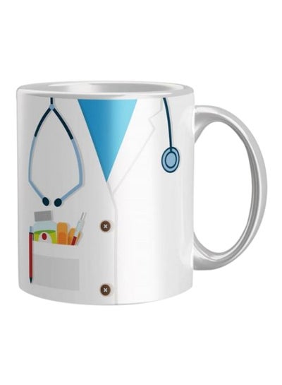 Buy Printed Coffee Mug White/Blue/Orange in Egypt