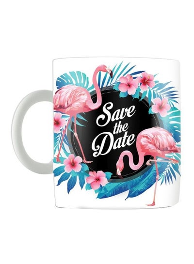 Buy Save The Date Printed Coffee Mug White/Blue/Black in Egypt