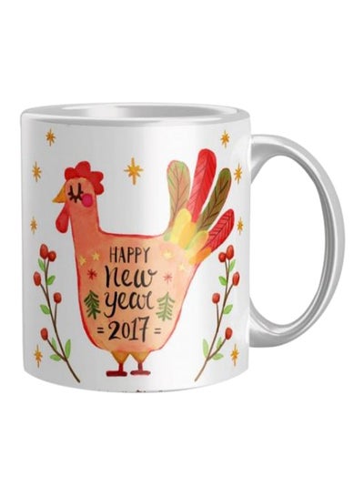 Buy Happy New Year 2017 Printed Coffee Mug White/Red/Green in Egypt