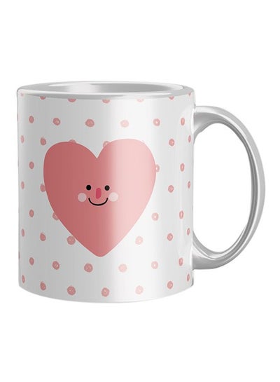 Buy Printed Ceramic Coffee Mug White/Pink/Black in Egypt