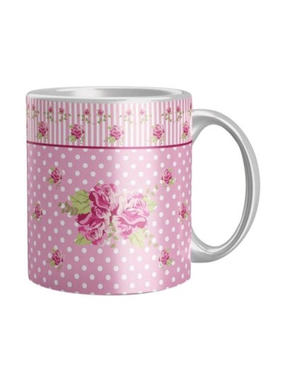 Buy Printed Ceramic Coffee Mug Pink/Green One Size in Egypt