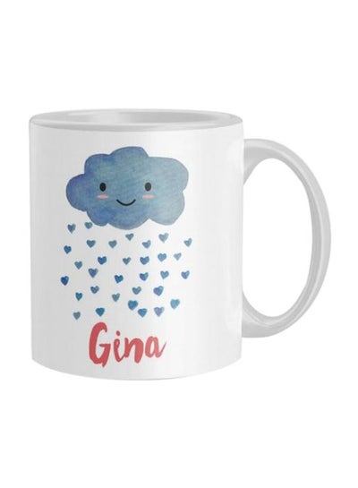 Buy Gina Printed Ceramic Coffee Mug White/Blue/Red Standard in Egypt