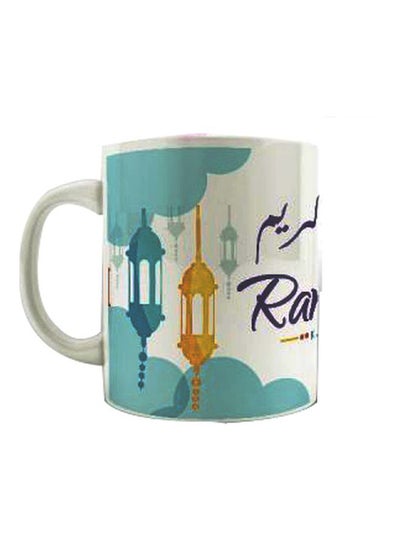 Buy Ramadan Printed Ceramic Mug White/Blue/Purple in Egypt