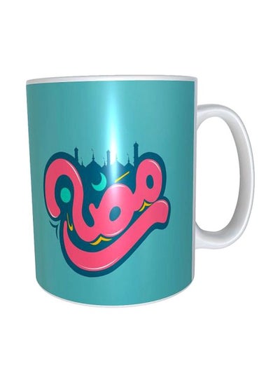 Buy Ramadan Printed Ceramic Mug White/Blue/Red in Egypt