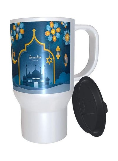 Buy Ramadan Travel Printed Coffee Mug Blue/White/Yellow One Size in Egypt