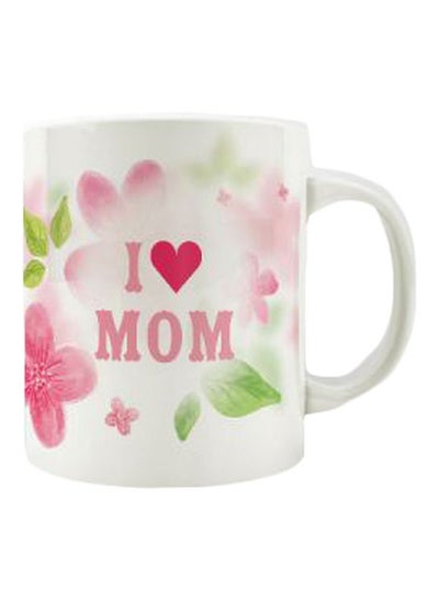 Buy Printed Ceramic Mug White/Pink/Green in Egypt