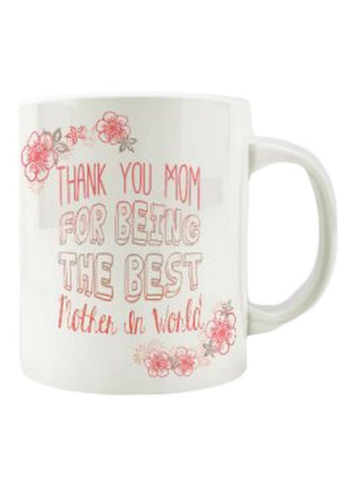 Buy Printed Ceramic Mug White/Pink in Egypt