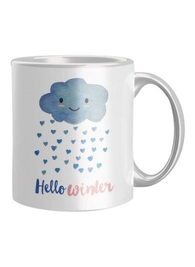 اشتري Hello Winter Printed Coffee Mug أبيض/أزرق One Size في مصر