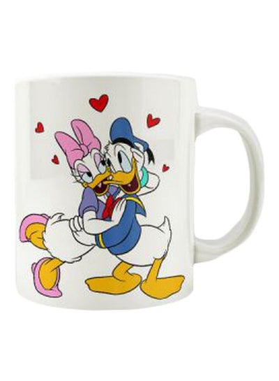 Buy Disney Printed Ceramic Mug White/Blue/Pink 350ml in Saudi Arabia