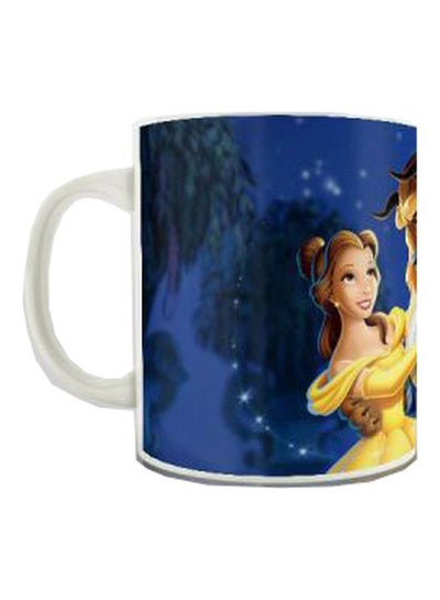 Buy Disney Printed Ceramic Mug Blue/Yellow/Beige 350ml in Egypt