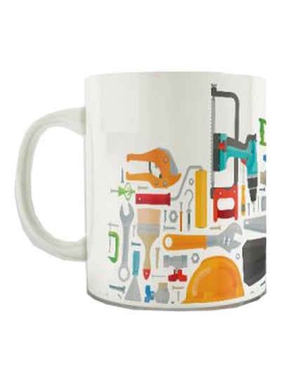 Buy Printed Ceramic Mug White/Yellow/Grey in Egypt