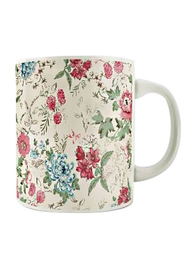 Buy Flower Printed Mug White/Pink/Green in Egypt