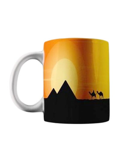 Buy Egyptian Pyramids Printed Mug Yellow/Black in Egypt