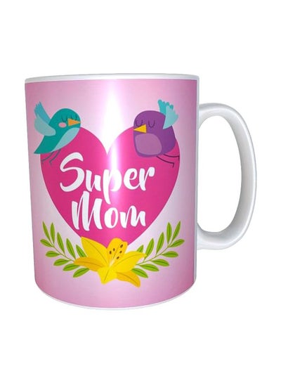 اشتري Super Mom Printed Mug وردي/أصفر/ أزرق Standard في مصر