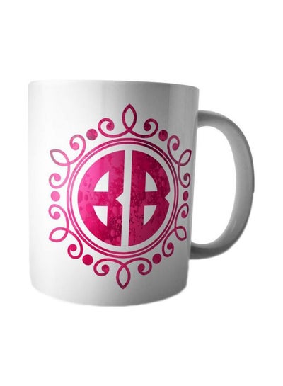 Buy Printed Ceramic Coffee Mug White/Pink Standard in Egypt