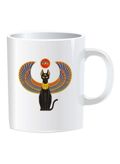 Buy Printed Ceramic Mug White/Black/Yellow in Egypt